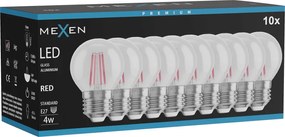 Mexen Vintis 10x żarówka filament LED E27, G45, 4W, 55 lm, red - L156-E27-04XX-45x10