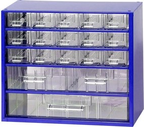 Metalowa szafa z szufladami, 306 x 155 x 282 mm, 15x S, 2x M, 1x L