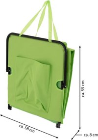 Składana mata plażowa z oparciem, zielona, 158x58 cm, Oxford