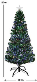 Sztuczna choinka ze światłowodami z kolorowym LED-em w kilku rodzajach-120 cm-owa