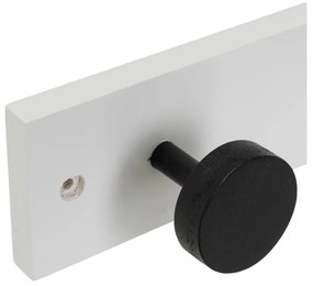 Czarno-biały wieszak ścienny z litego drewna sosnowego 40 cm Anillos – Casa Selección
