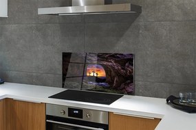 Szkło Ozdobne do Kuchni Trzy Krzyże o Zachodzie Słońca