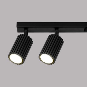 Listwa oświetleniowa 6-punktowa KARBON 6L czarna ryflowana SOLLUX  LIGHTING