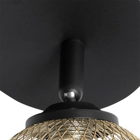 Reflektor czarny ze złotem 2-światła - Athens Wire