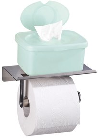 Uchwyt na papier toaletowy z półką, stal nierdzewna