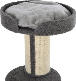 Drapak drzewko do zabawy dla kota pień sizalowy z platformą plusz szary | Aosom PL