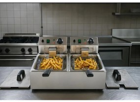 Profesjonalna frytownica elektryczna 2×6 litrów, 2×2500 W