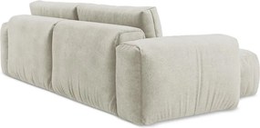 Beżowy rozkładany narożnik z tkaniny szenilowej (lewostronny/z szezlongiem) Kuki – Makamii