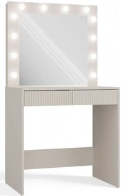 Kaszmirowa toaletka LED z ryflowanymi szufladami D0-R51