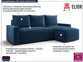Granatowy narożnik tapicerowany z funkcją spania T8-A38