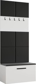 Masseno Garderoba MODULO 201,2/204/40 cm do Przedpokoju Nowoczesna Biała