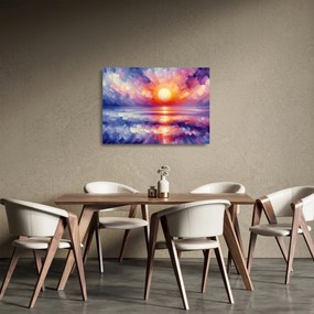 Obraz na szkle - Kolorowy artystyczny zachód słońca (70x50 cm)