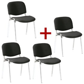 Krzesło konferencyjne VIVA chrom 3+1 GRATIS, czarne