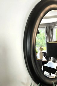 Lustro w czarnej, okrągłej ramie , średnica 76cm