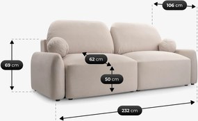 Sofa z Funkcją Spania SORENO Beżowa Nowoczesna