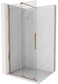 Mexen Velar ścianka prysznicowa rozsuwana Walk-in 85 x 200 cm, transparent 8 mm, miedź szczotkowana - 871-085-000-03-65