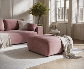 Puf w tkaninie welwetowej Zanzibar - 88x88 cm - różowy