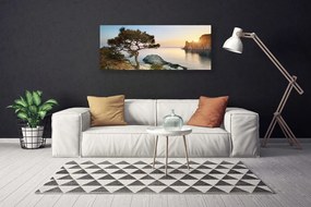 Obraz canvas Pejzaż z Drzewem nad Wodą