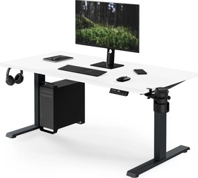 Biurko elektryczne z regulacją wysokości ergonomiczne antracytowo-białe, 1400x700 mm: ARIA