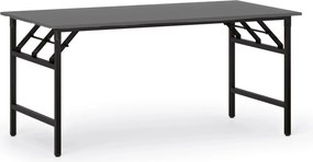 Stół konferencyjny FAST READY, 160x80 cm, czarna podstawa, grafit