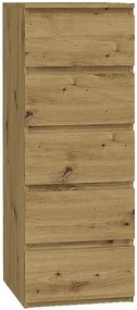 Wąska komoda industrialna dąb artisan W0-T48