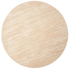 Zestaw 2 okrągłych ław MDF trawertyn/biały 53/45 43/35 OREO