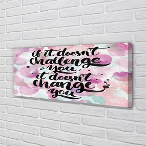 Zdjęcie na płótnie Napis na Barwnym Tle