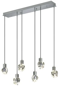 Lampa wisząca LED w kolorze srebra ze szklanym kloszem Verano – Trio Select