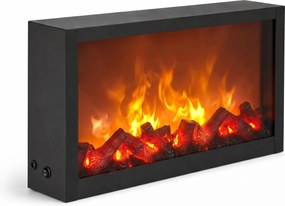 Kominek dekoracyjny LED, metalowy, 10 x 41 x 25 cm