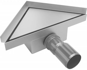 Mexen Flat-T M13 wpust podłogowy trójkątny 20 x 20 cm, inox - 1010320