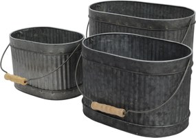 Zestaw metalowych skrzynek na donice, 3 szt. w różnych rozmiarach