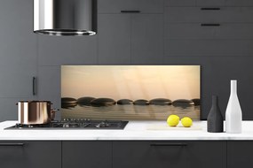 Panel Szklany Refleksy Wody na Kamieniach