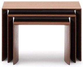 Stoliki zestaw 3 szt. w dekorze orzecha 40x60 cm Litto – Kave Home
