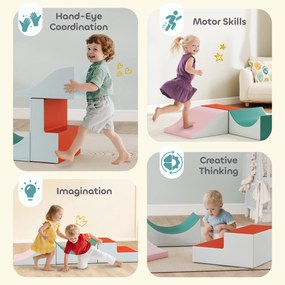 AIYAPLAY 3-częściowy zestaw do wspinania i czołgania dla dzieci, sztuczny nubuk, pianka, jasnoszary