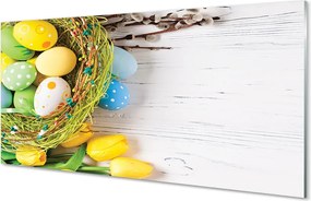 Szklany Panel Wiosenny Koszyczek z Baziami