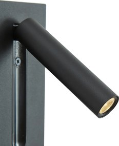 Zestaw 2 nowoczesnych lamp ściennych czarnych z LED - Plaza