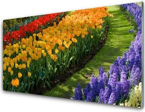 Panel Szklany Klasyczny Ogród Tulipanowy