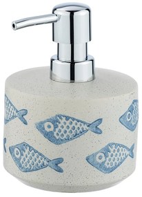 Niebiesko-biały ceramiczny dozownik do mydła Wenko Aquamarin, 475 ml