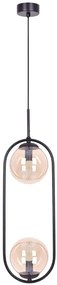 Podwójna lampa wisząca z bursztynowymi kloszami - 6X A199 C6-E84