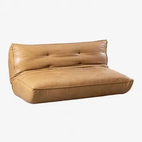 Sofa Mati 2-osobowa Rozkładana Ze Skóry Ekologicznej Camel - Sklum