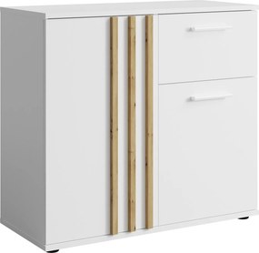 Komoda TECTONIC 80 cm do Salonu Sypialni z Szufladą Biały