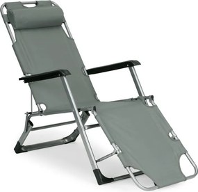 Składany leżak ogrodowy z regulacją Santora 010, szary