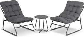 Zestaw Mebli Ogrodowych NIKEA Szary 2x Fotel Stolik Tarasowy Nowoczesny