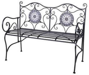 Czarna metalowa ławka ogrodowa Jalua – Garden Pleasure