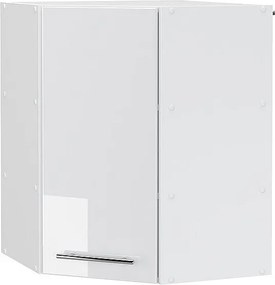 Szafka wisząca narożna biały wysoki połysk 57x34.1x72 fame-line