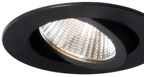 Set van 6 inbouwspots zwart 6,8cm incl. LED 750 lm dimbaar IP23 - Gaius Oswietlenie wewnetrzne