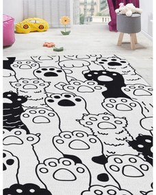 Czarno-biały dywan dziecięcy 80x140 cm Happy Paws – Oyo Concept