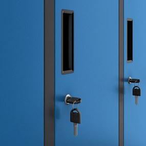 Szafa socjalna BHP ubraniowa 10-drzwiowa antracytowo-niebieska: BARTEK 1360 x 1720 x 450 mm