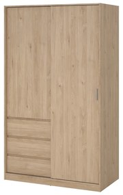 Szafa w dekorze dębu z drzwiami przesuwnymi w naturalnym kolorze 119x200x60 cm Naia – Tvilum