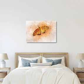 Obraz na szkle - Pomarańczowy motyl, akwarela (70x50 cm)